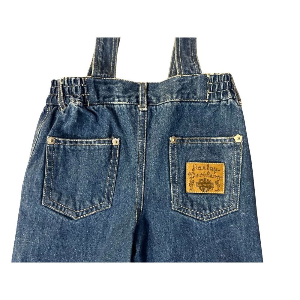 Vintage Harley-Davidson Toddler Overalls 2T Denim Jeans Boys 100% Cotton Used - Picture 5 of 15